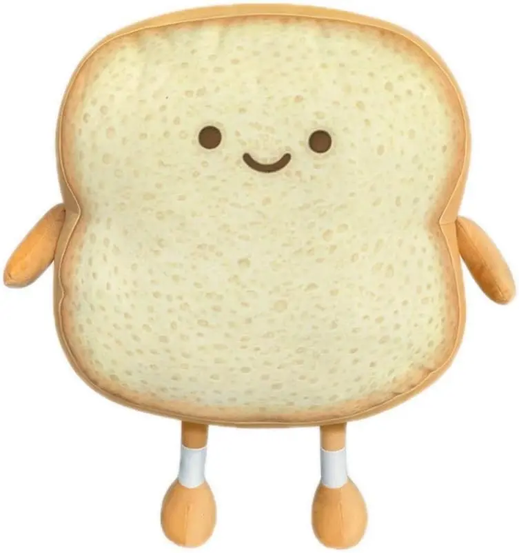 Golden Toast Shape Stuffed Pillow, Funny Food Plush Toy, Cute Small Home Sofa Decor Pillow