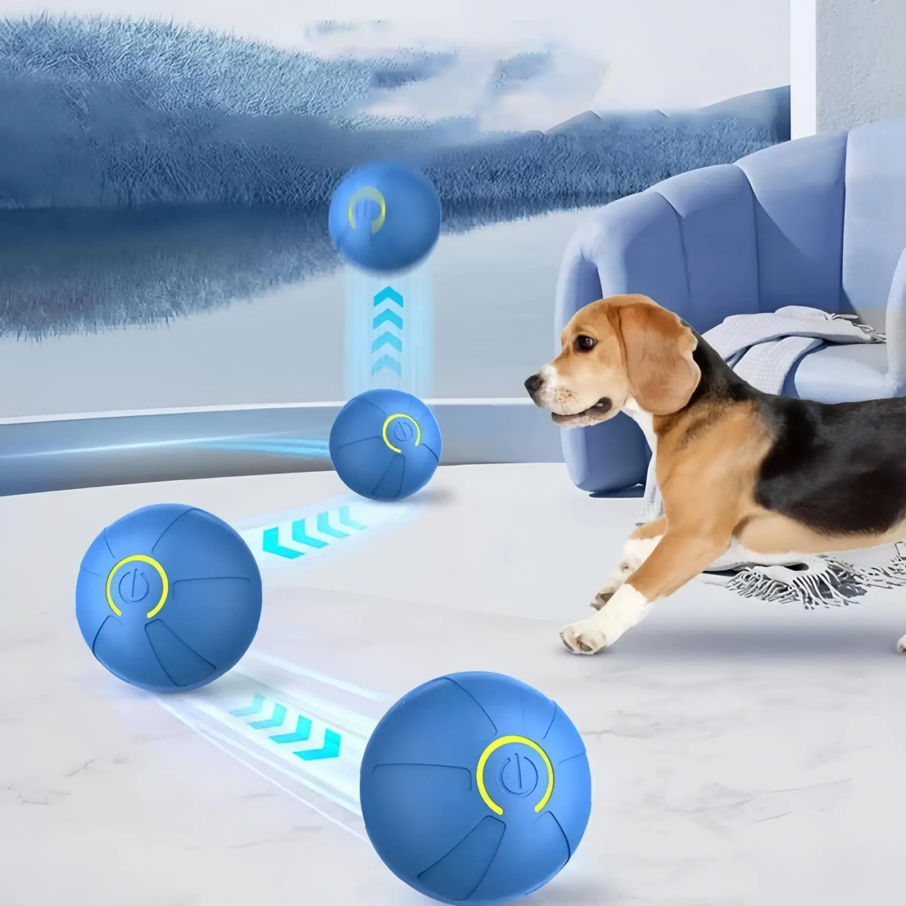 USB Rechargeable Smart Gravity Jump Ball, 1 Count Electric Automatic Rolling Ball, Dog Chasing Toy, Pet Chew Toy, Interactive Pet Entertainment Toy