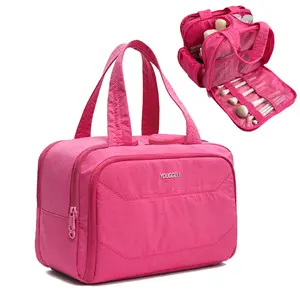 YOUGGELI Women's Makeup Bag , with a detachable bow, 4-in-1 multi-functional toiletry bag with multiple compartments, suitable for travel, work, beach, gym and other occasions.