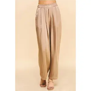 Pinch Taupe Satin Pants Taupe