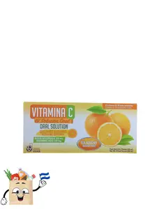 Vitamina C Suplemento Nutricional Oral Solution 110mg Ascorbic Acid Sugar Free Orange Flavor 15 Sachets