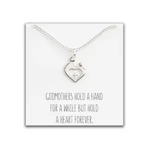 Godmother Necklace Gift from Godchild – Goddaughter Pendant Jewelry – Gift for Baptism or Mother's Day