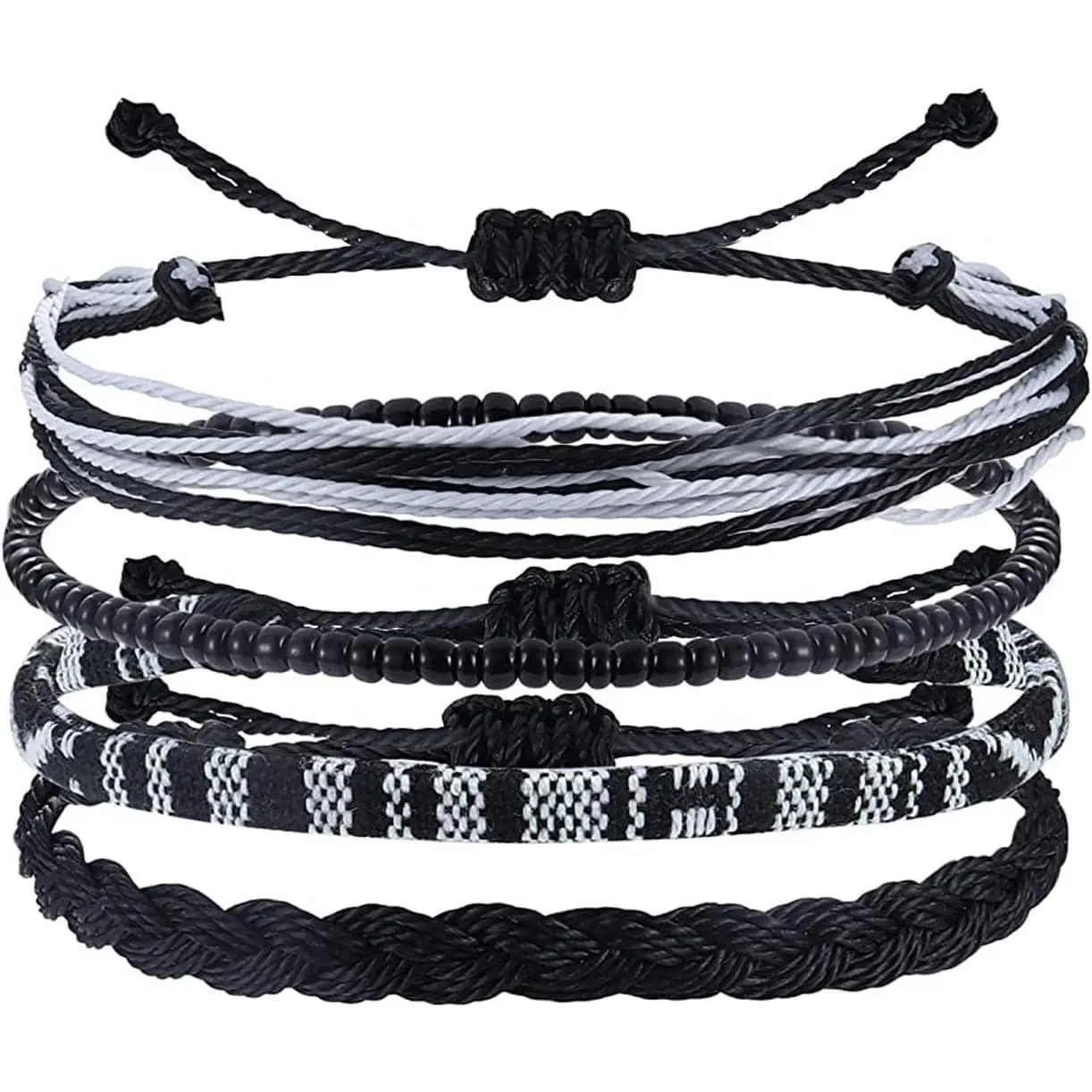 Women's Handmade Braided Adjustable String Ankle Bracelets - Waterproof Beach Surfer Jewelry for Women