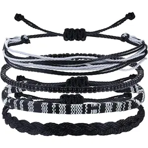 Beach Summer Ankle Bracelet for Women Handmade Braided Adjustable String Anklets Waterproof Surfer Bracelet