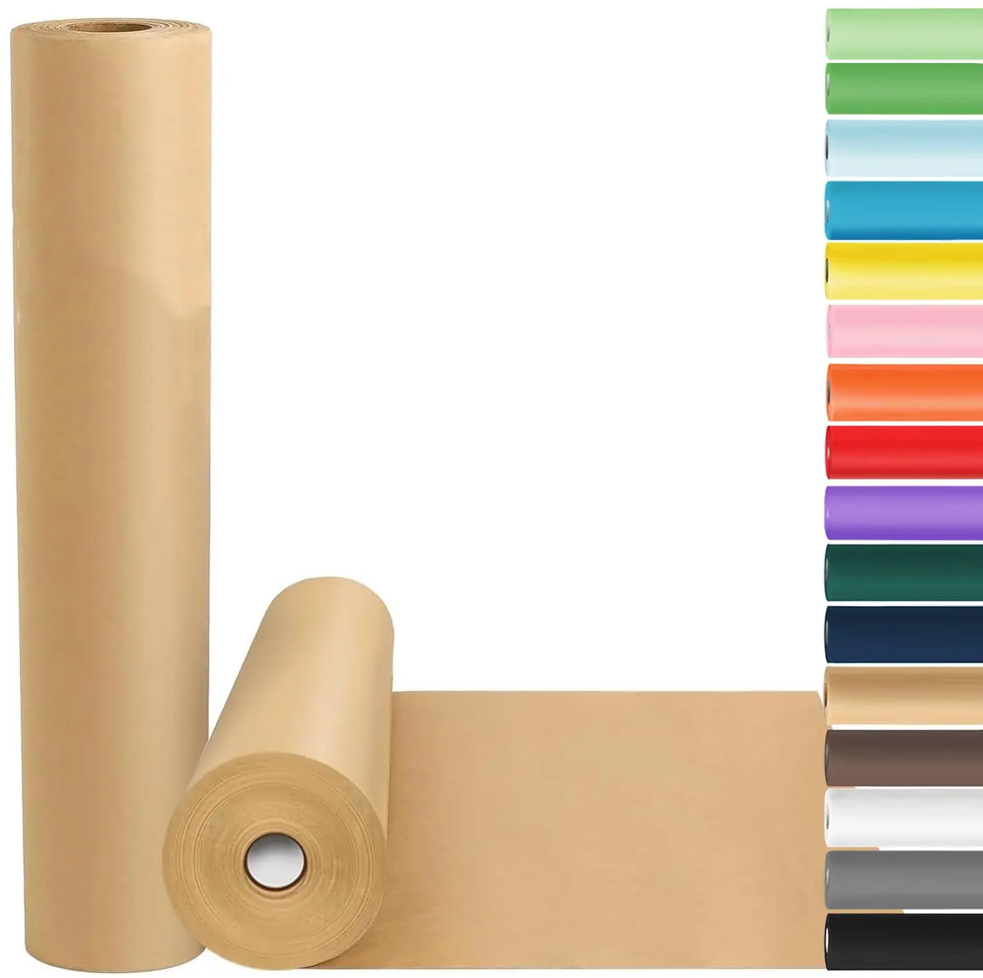 Craft Paper Roll - 17.5"x 1200" Brown Wrapping Paper, 100ft, 70GSM 50LB, for Arts & Crafts, Poster Packing, Shipping & Moving Supplies