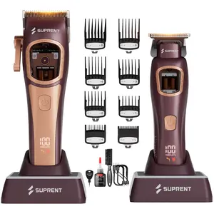 SUPRENT Professional Barber Clippers - Intelligent 8700RPM - 11000RPM Vector Motor Hair Cutting kit, Zero-Gapped Hair Clipper & Trimmer Kit summerwins