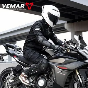 Vemar 4-Piece/Set Motorcycle Knee and Elbow Pads Set, Long Protective Gear for Cycling, Unisex Elbow Guards Knee Protector for Safety Motorbike Riding