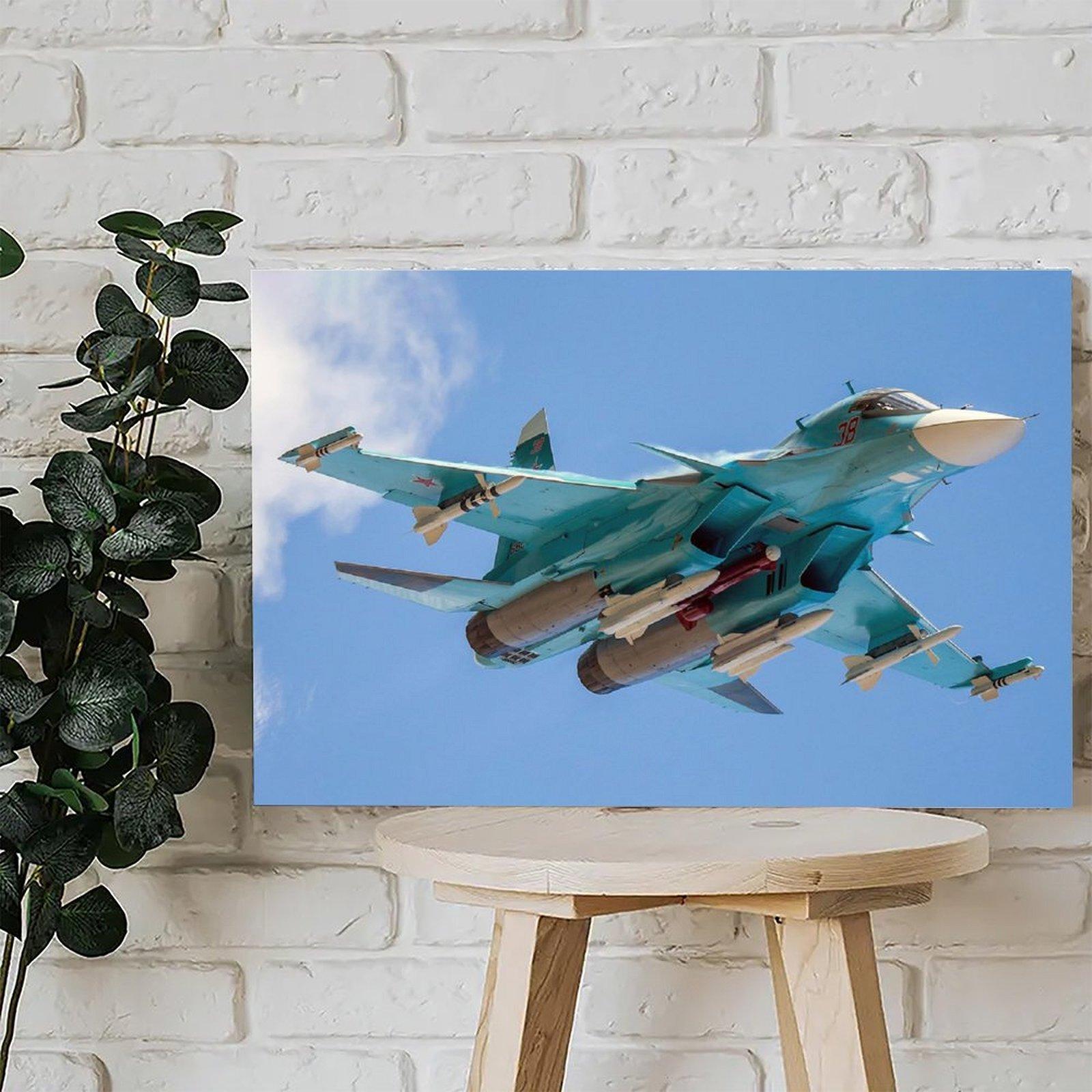 Military Fighter Poster Su-34 Poster Decorative Painting Canvas Wall Art Picture Print Modern Family Bedroom Decor