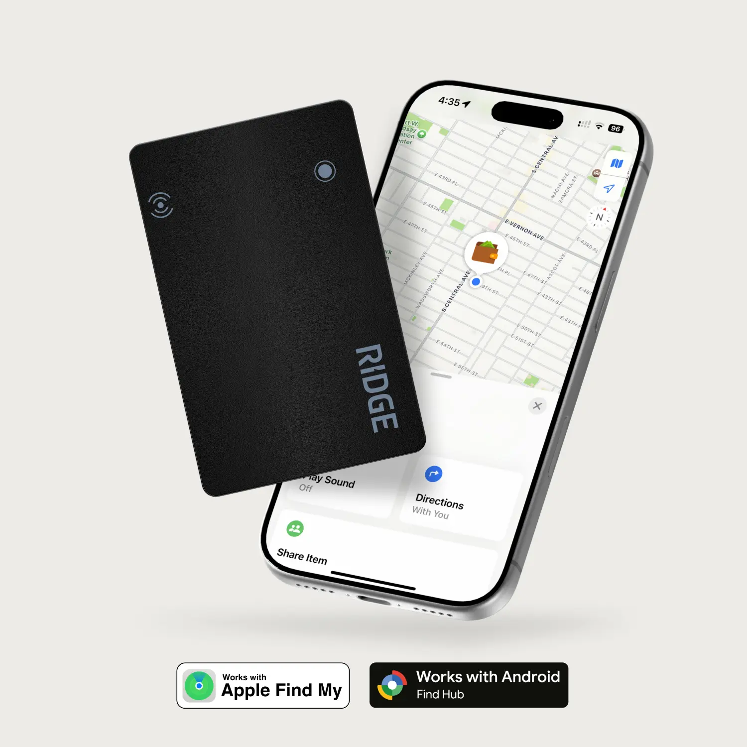 Ridge Tracker Card 2.0 - Smart Tracking, Rechargeable, Wireless Credit Card-Size Wallet Tracker, Apple + Android FindMy Compatible, AirTag Alternative, Slim EDC Accessory, Top Tech Gift