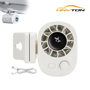 Hoyton Portable Car Clip On Fan with LED Display-360°Rotation,100 Speeds Adjustable, 1800mAh Battery,USB Rechargeable Personal Cooling Fan for OutdoorHiking and Travel