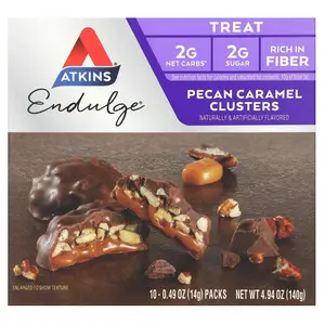 Atkins Endulge, Pecan Caramel Clusters, 10 Packs, 0.49 oz (14 g) Each