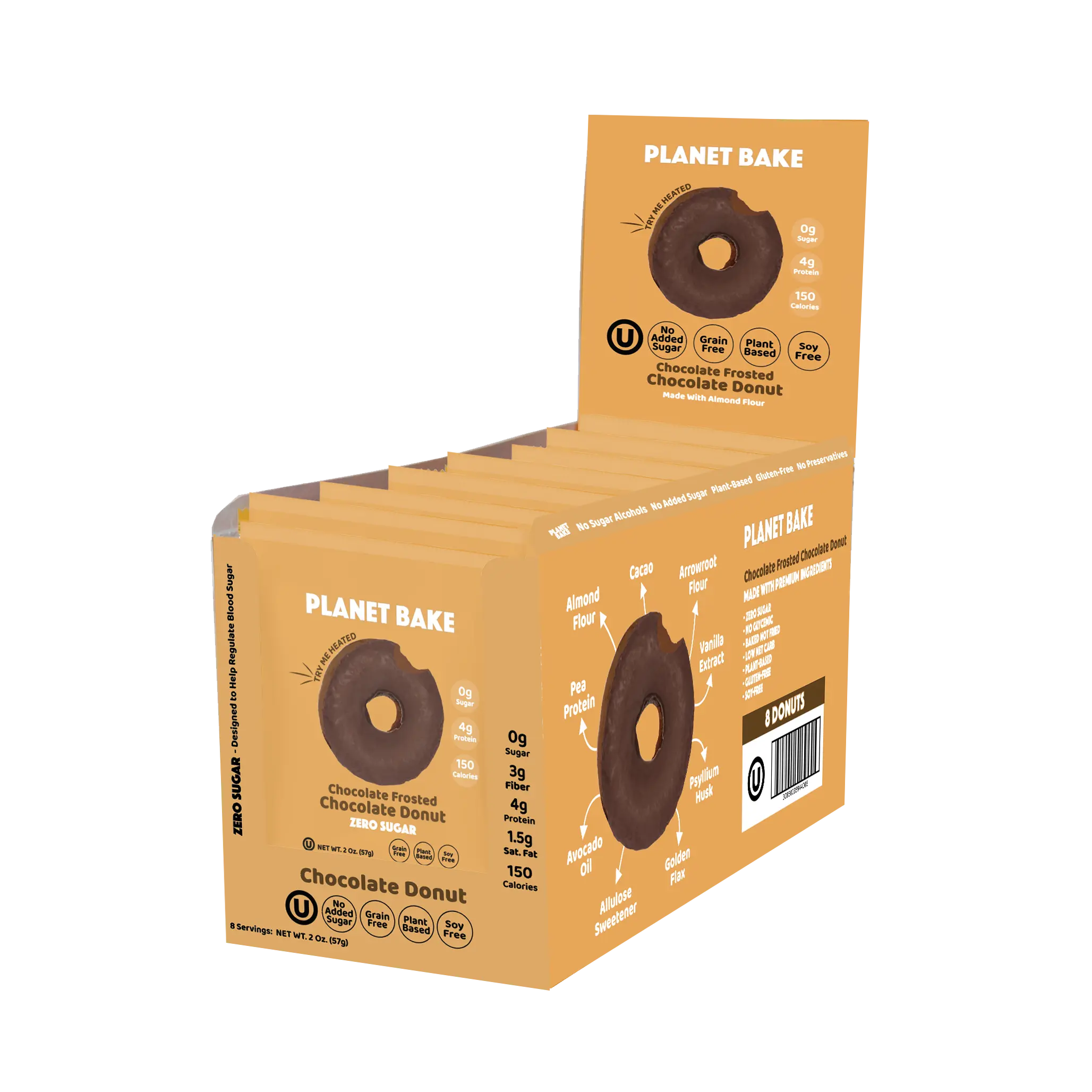 Chocolate Frosted Dark Chocolate Donuts Snack Dessert