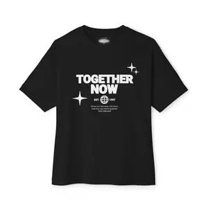 Together Now Oversized Boxy Tee Power in Unity ASL Awareness Trademark Logo Color Solar Dark Clothes Love