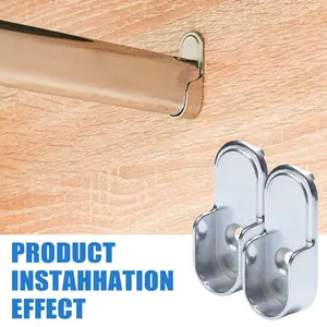 Closet Rod Bracket, Zinc Alloy Oval Hanging Bar Holder, Wardrobe End Support, Durable and Stylish Closet Accessory