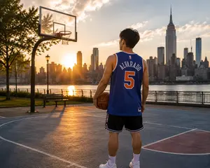 "Alvarado Finals Edition 5" New York Style Mesh Jersey Tank Top, Vintage Basketball Streetwear Essential
