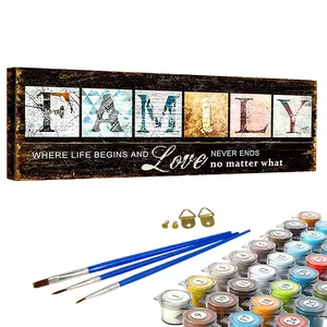 Paint By Numbers Kit for Adults Beginners - 35.4x11.8in/90x30cm Color Canvas, Easy DIY Family Acrylic Painting Set - Wall Decor for Living Room and Bedroom, Creative Gift for Birthday, Mother's Day and Christmas, Without Frame