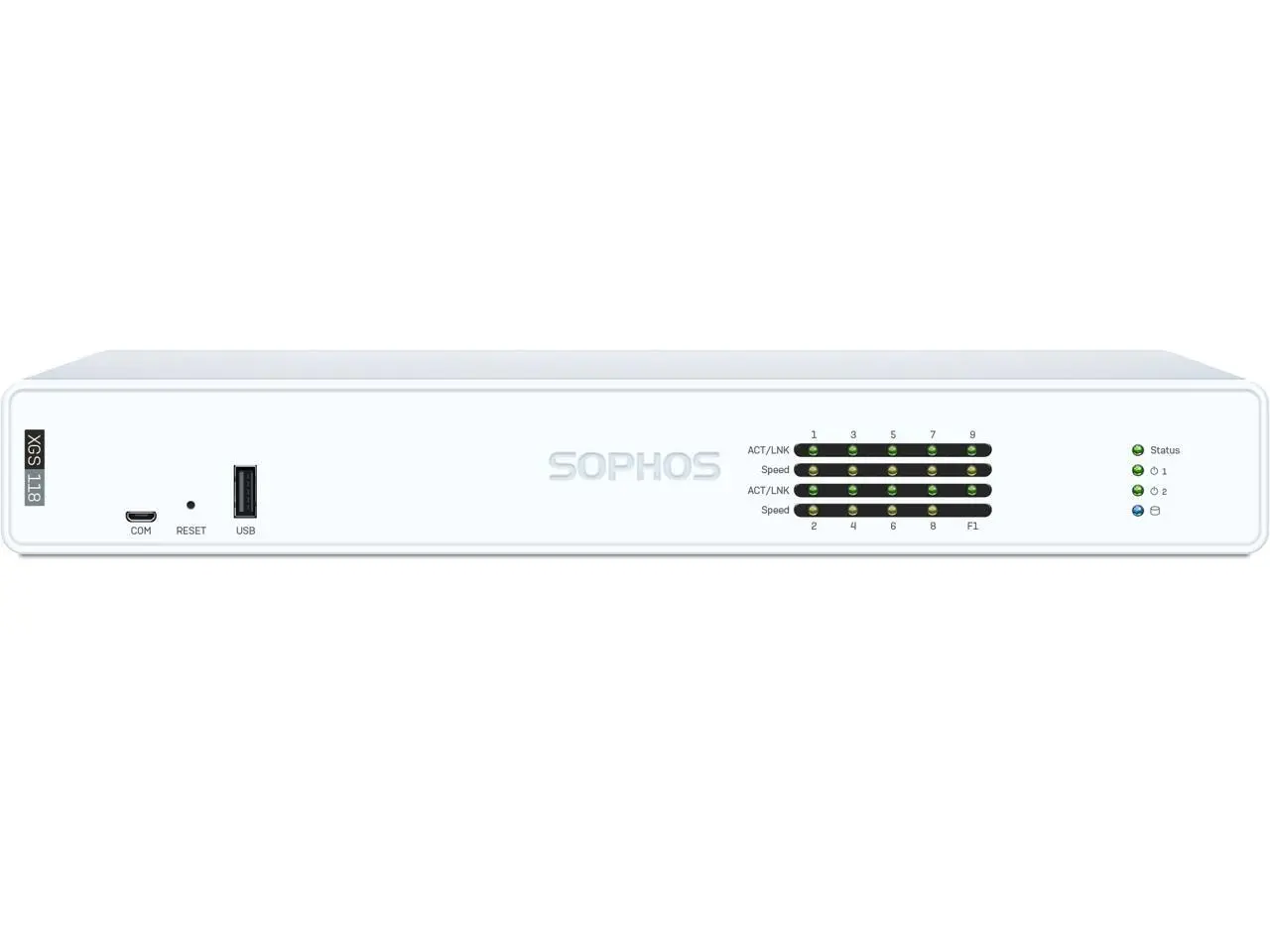 Sophos XGS 118 Network Security/Firewall Appliance - 1 Year Xstream Protection - 9 Port - 2.5GBase-T - 2.5 Gigabit Ethernet - 15.14 Gbit/s Firewall Throughput - TLS - 9 x RJ-45