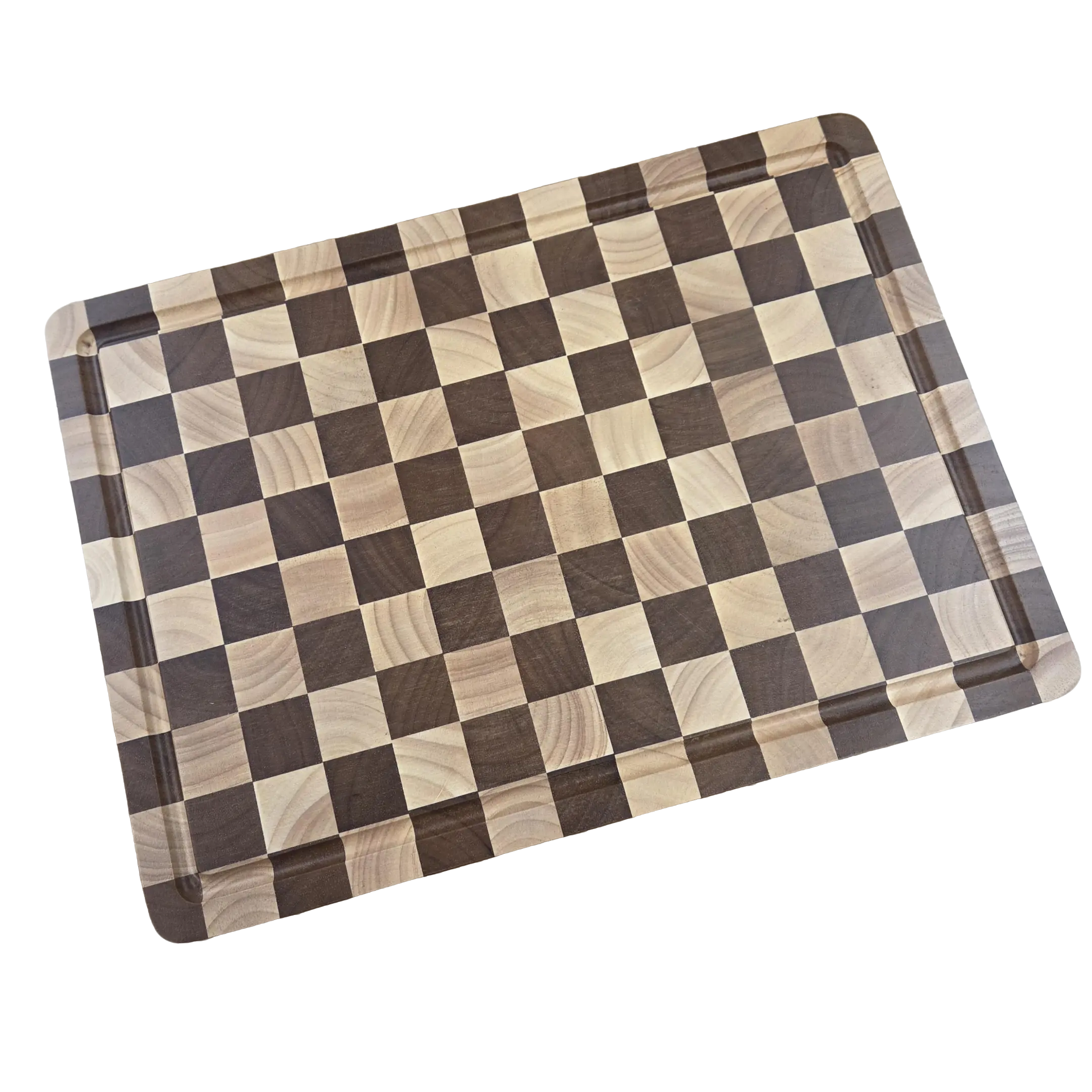 End Grain Checkerboard Pattern Wood Cutting Board - Reversible End Grain Checkerboard Pattern Wood Cutting Board - Reversible