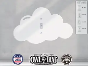 Cloud Light Switch Plate Cover - Custom Acrylic Fantasy Wall Decor - Toggle Rocker Outlet