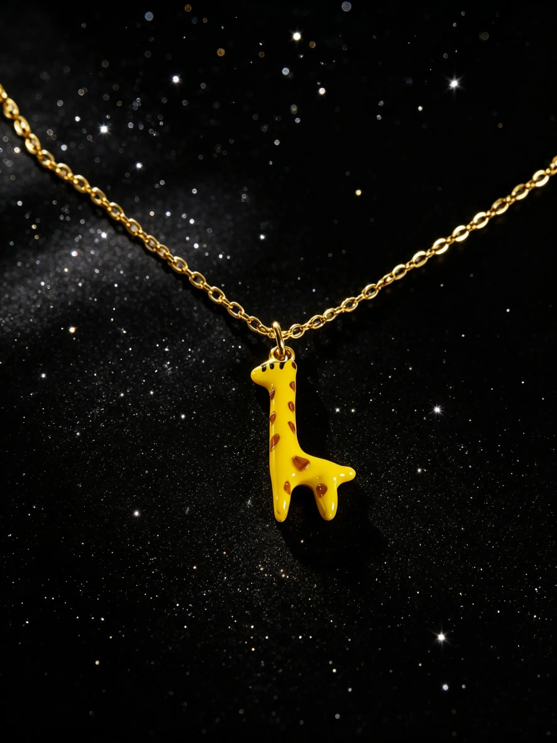 Fashion Giraffe Necklace, Cute Animal Pendant, Oil Drop, Stainless Steel, Women's Daily Wear Jewelry, Unique and Versatile