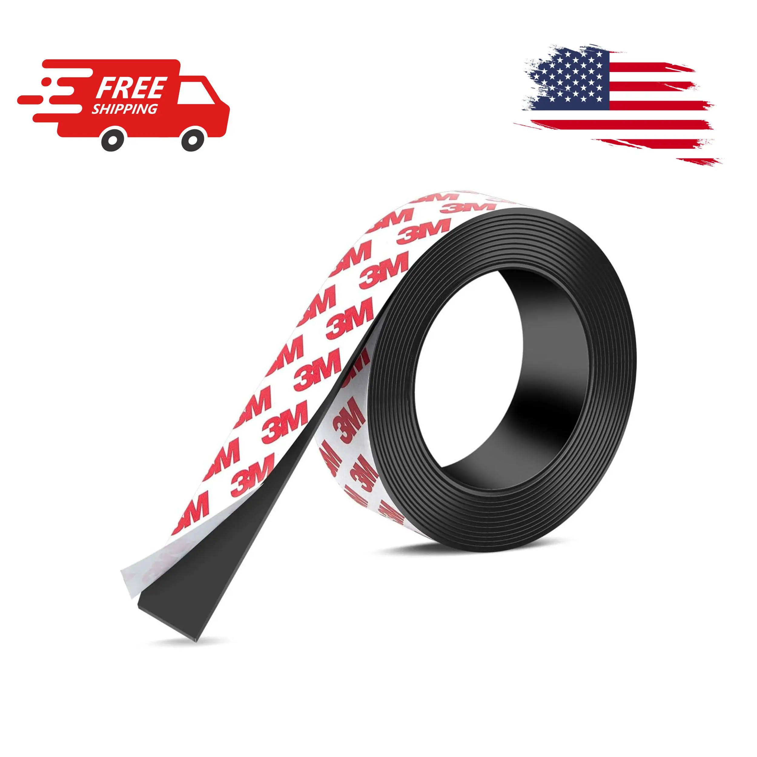 Strong Adhesive Magnetic Tape Strip Roll- 1" x 10ft (0.06" Thick)