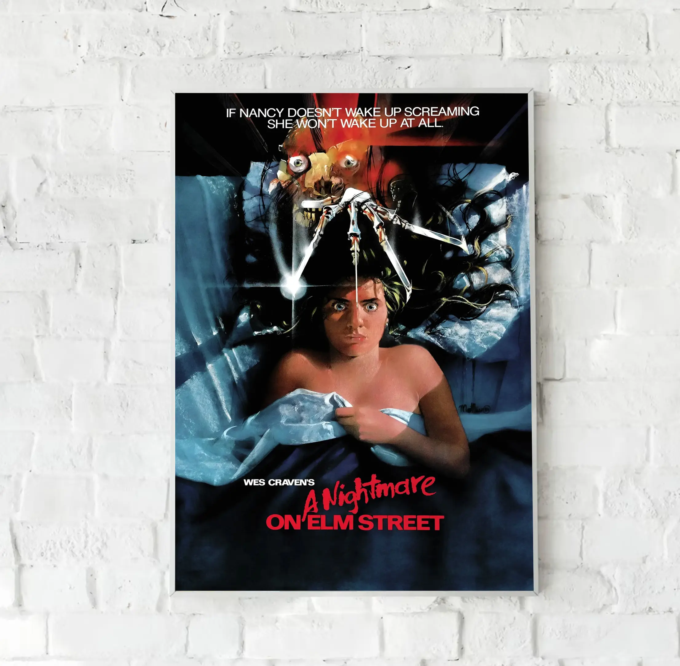 Nightmare on Elm Street 1984 Horror Movie Poster, Supernatural Slasher Movie Vintage Print, Freddy Kreuger Horror Film Wall Art Unframed