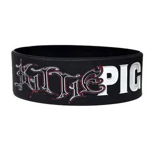 Jelly Wristbands Set of 4 Ultra Wide 1 Inch Durable Waterproof Hypoallergenic 100% Silicone Rubber Cuffs