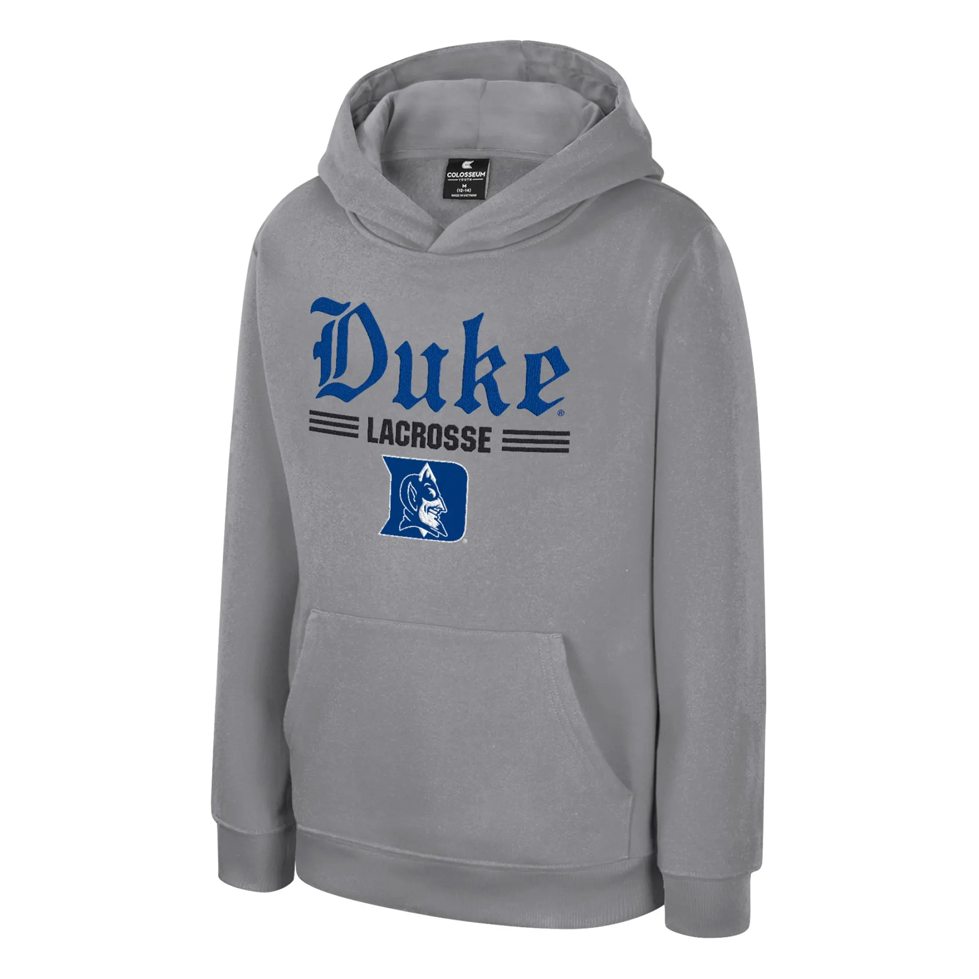 Men's Lacrosse Pullover Hoodie, Cotton Blend Top with an Embroidered Tackle Twill Logo and Front Kangaroo Pocket