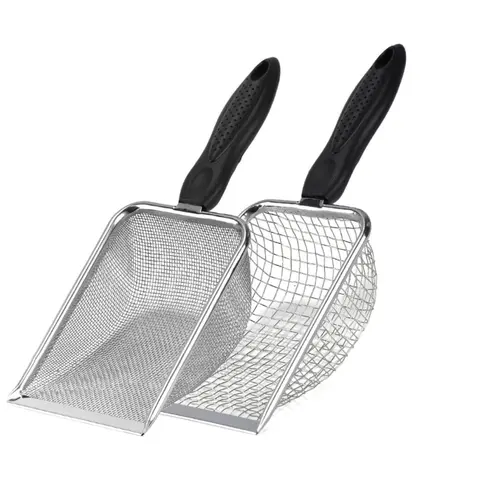 2 Pcs Pet Cat Litter Scooper Set,2/5mm Fine Mesh Cat Litter Scooper,Stainless Steel Pet Litter Cleaner,Bearded Dragon Metal Rake for Sand Bed Aquarium Terrarium,Christmas Party Gifts,Hand Tools Kits
