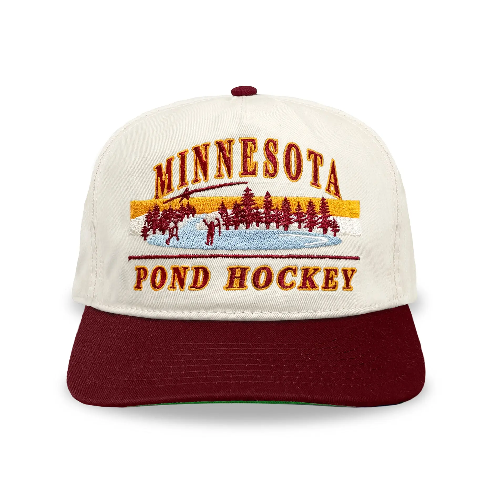 Minnesota Pond Hockey Snapback: Cream