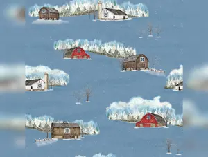 Winter Barn Quilts | Main Blue by Tara Reed for Riley Blake | CD12080-BLUE