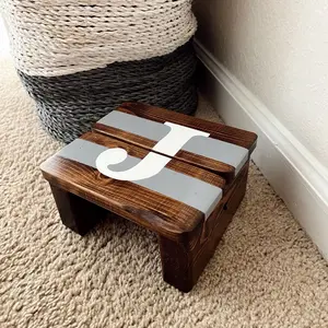 Custom Initial Wooden Step Stool