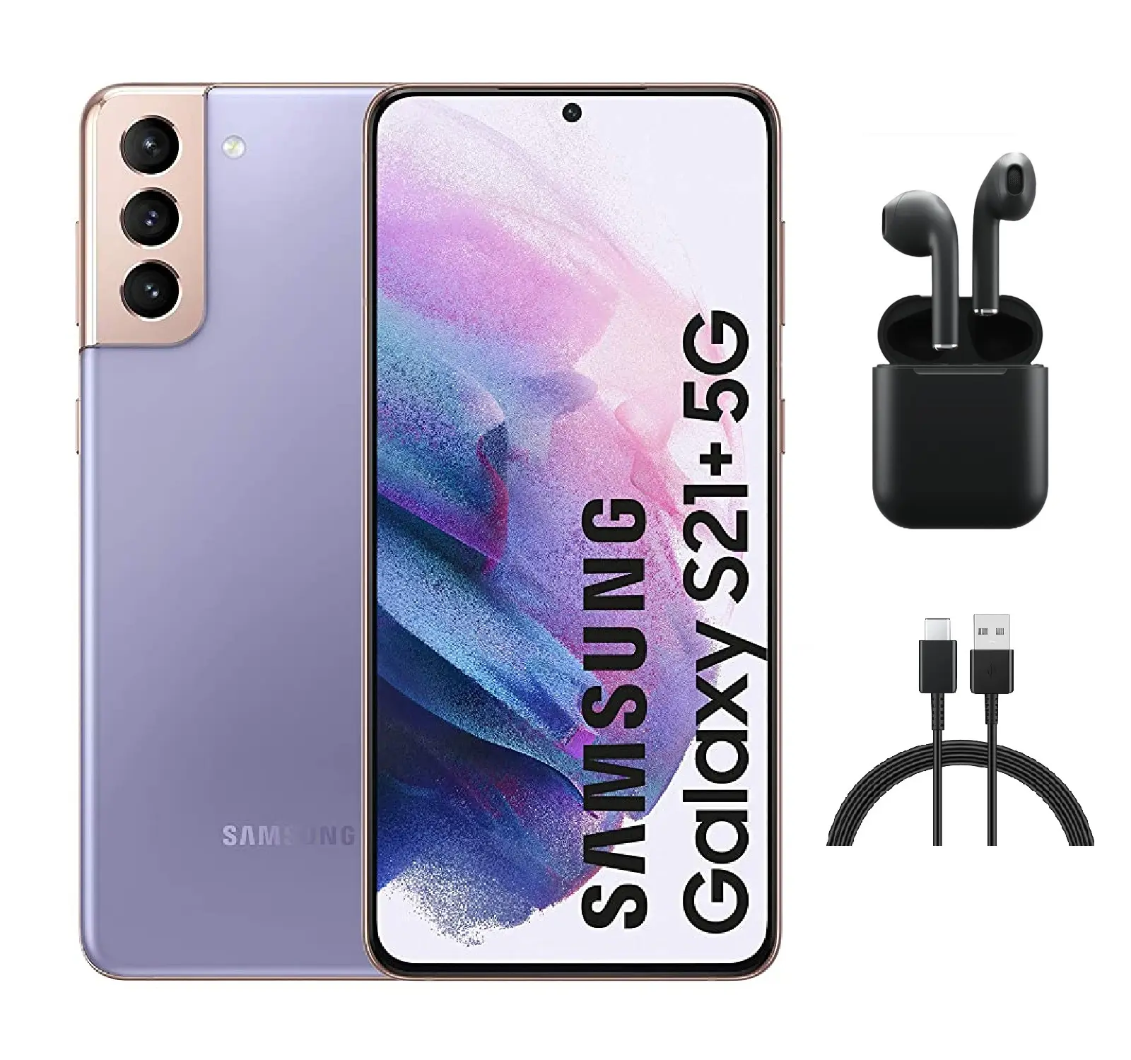 Refurbished Samsung Galaxy S21+ Plus 5G G996U (Unlocked) - Excellent Condition with Wireless Earbuds &1 Year Warranty