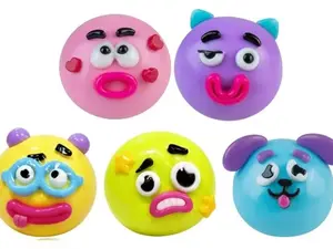2PC/5PC Funny Face Squishy Ball Toys, Soft Squeeze Stress Relief Toys, Cute Silly Fidget Balls for Kids & Adults,Dog Face Fidget Ball,Squishy - Curiosities Smushers Dog Face Swap Squishy Soft Moldable Cute Slow Rise Relaxing Sensory Fidget ReliefAnxiety