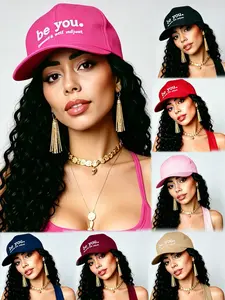 1pC Women "be you." Slogan Multi-Color Baseball Cap, Commute Casual Hat, Multi-Scene Cap For Work Outfits/Subway Commute/Convenience Store Runs/Lunch Breaks