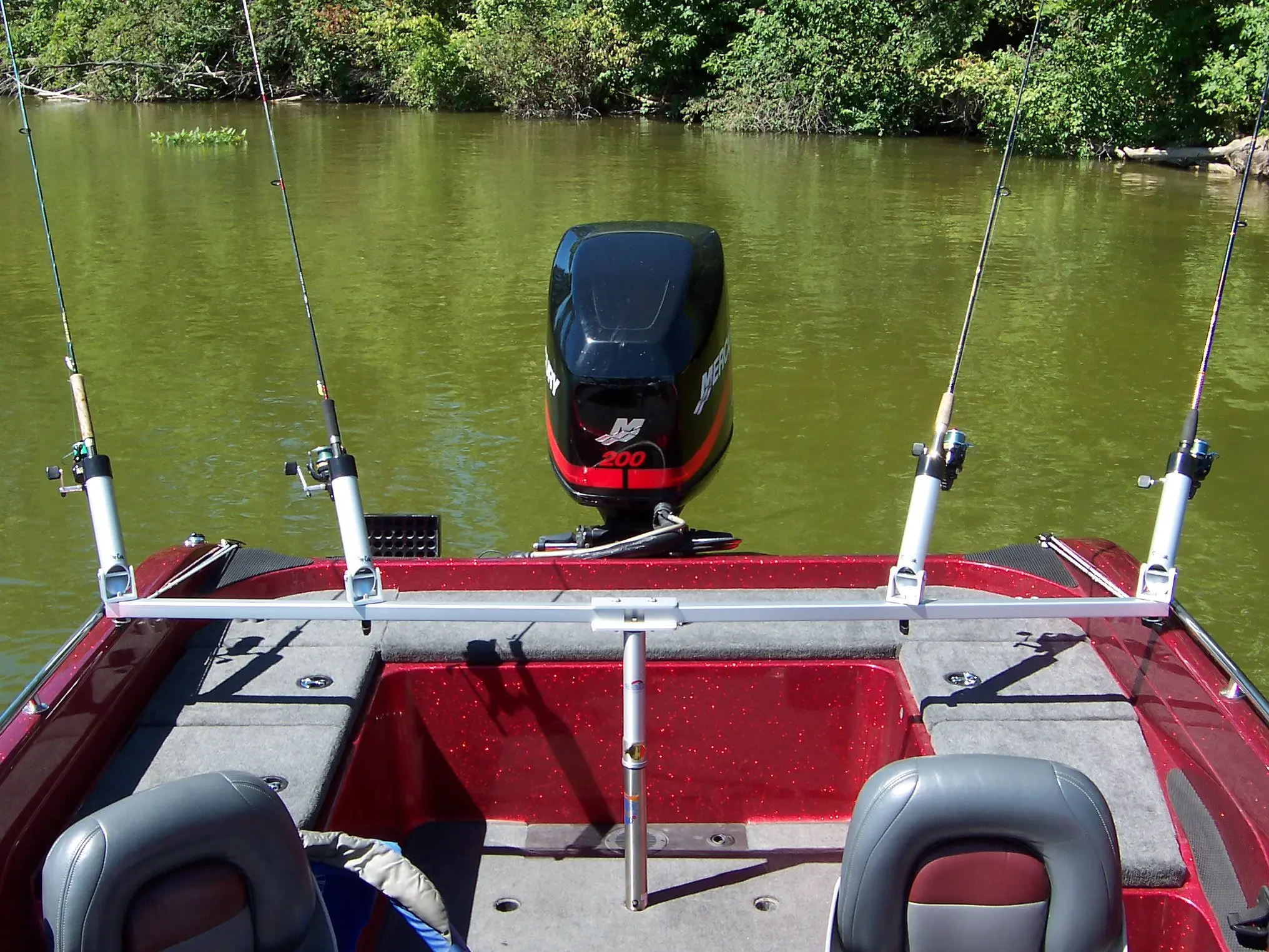 Tite-Lok Stow Away Trolling System with 4 Sure-Set Rod Holders for Boat Seat Pedestal Assembly