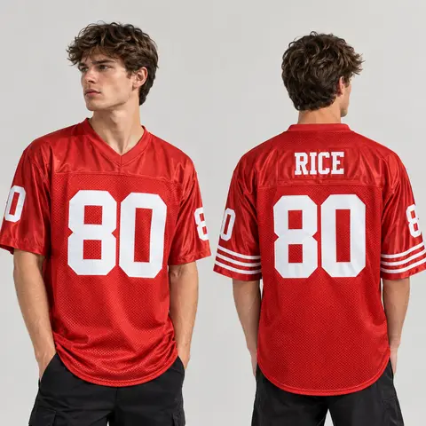 Custom Stitched #80 San Red American Football Jersey - Stretch Fit, Short Sleeves, New Logos, Various Sizes, Sports Top, Fan Gift, Professional Sports Clothing for Gym Training