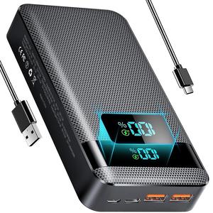 20000mah portable charger, digital display power bank, mobile phone charger with type-c / usb a output suitable for iphone android samsung etc., comprehensive safety system