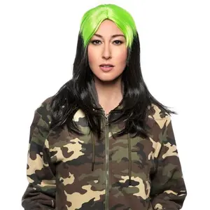 Enigma Billie Eilish Wig, Black & Lime