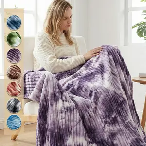 Ultra-Soft Home Decor Blanket, Artistic Tie-Dye Design, Boho Style Blanket, Lightweight Classic Stripes, Multi-Color Options, Bed Sofa Travel Camping Use, Versatile Use