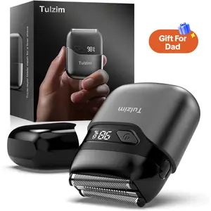 [fathersdaygift]Upgraded Mini Electric Shaver for Men, Foil Shaver for Men with 3 Blade Heads Floating Head IPX7 Waterproof Wet/Dry LED Display USB Type C Shave Revolution Luggage Electric Shaver summerwins