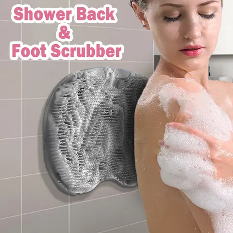 Silicone Wall-Mounted Bath Massage Pad - 1-Count Soft TPR Shower Scrubber for Adults, Hanging Bathroom Accessory with Non-Slip Suction Cups, Selfcare Tool for Relaxation, Circulation Boost, Convenient Storage