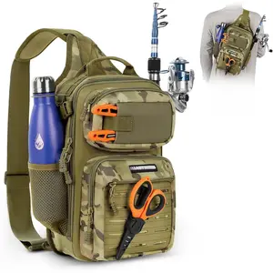 Tactical Sling Tackle Bag-Lightweight Fishing Backpack Storge Fishing Gear and Equipment,Gift for Men