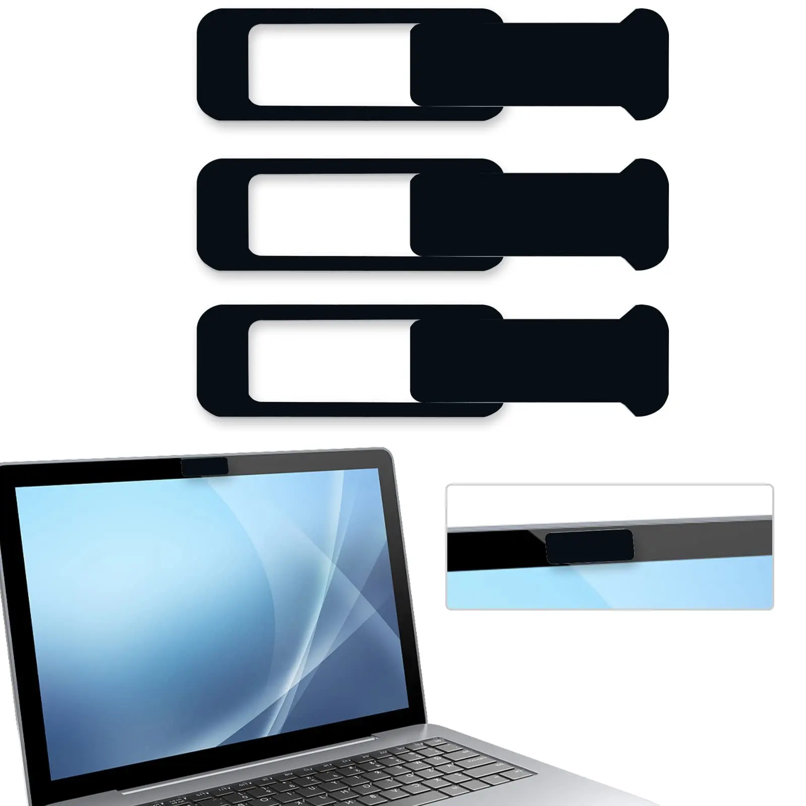 Webcam Cover, 3 Pieces, Laptop Camera Cover, Privacy Shielding Capacity is Twice as Big as The Traditional, Mateversor Suitable for Computer Mobile Phones, laptops, Tablets, Durable, Tech Accessories
