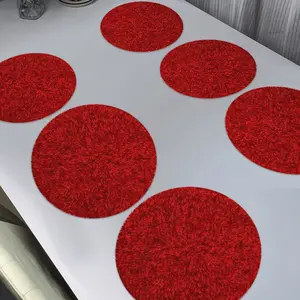 6pcs Plush Fabric Table Mats, Anti-Slip Heat Resistant, Elegant Party Dining Decor, High-End Festive Tableware Accessories