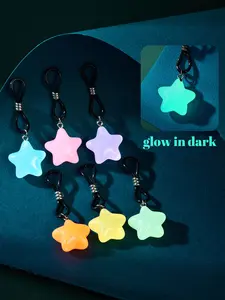 Glow in Dark Fake Nipple Rings, Adjustable Nipple Jewelry, Pentagram Dangle Nipple Rings, Fake Nipple Piercings, Fashion Body Jewelry for Women