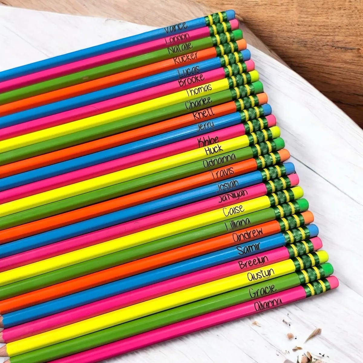 Personalized neon pencils