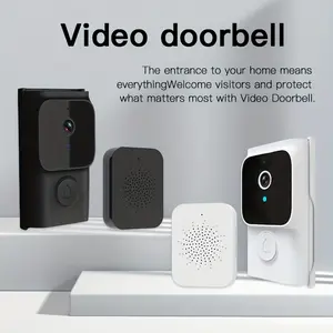 【2 Packs】 WiFi Video Doorbell Camera with Chime, 1080p Smart Video Doorbell, Wireless HD Camera, Infrared Night Vision, PIR AI Motion Detection, Remote 2-Way Audio Intercom, Tuya APP Live View, No Subscription Free Cloud Storage, for Home Office Apartment