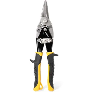 10 Inch Aviation Tin Snips, Heavy Duty Metal  Shears for  Sheet Metal, Straight Cut, Chrome Vanadium Steel
