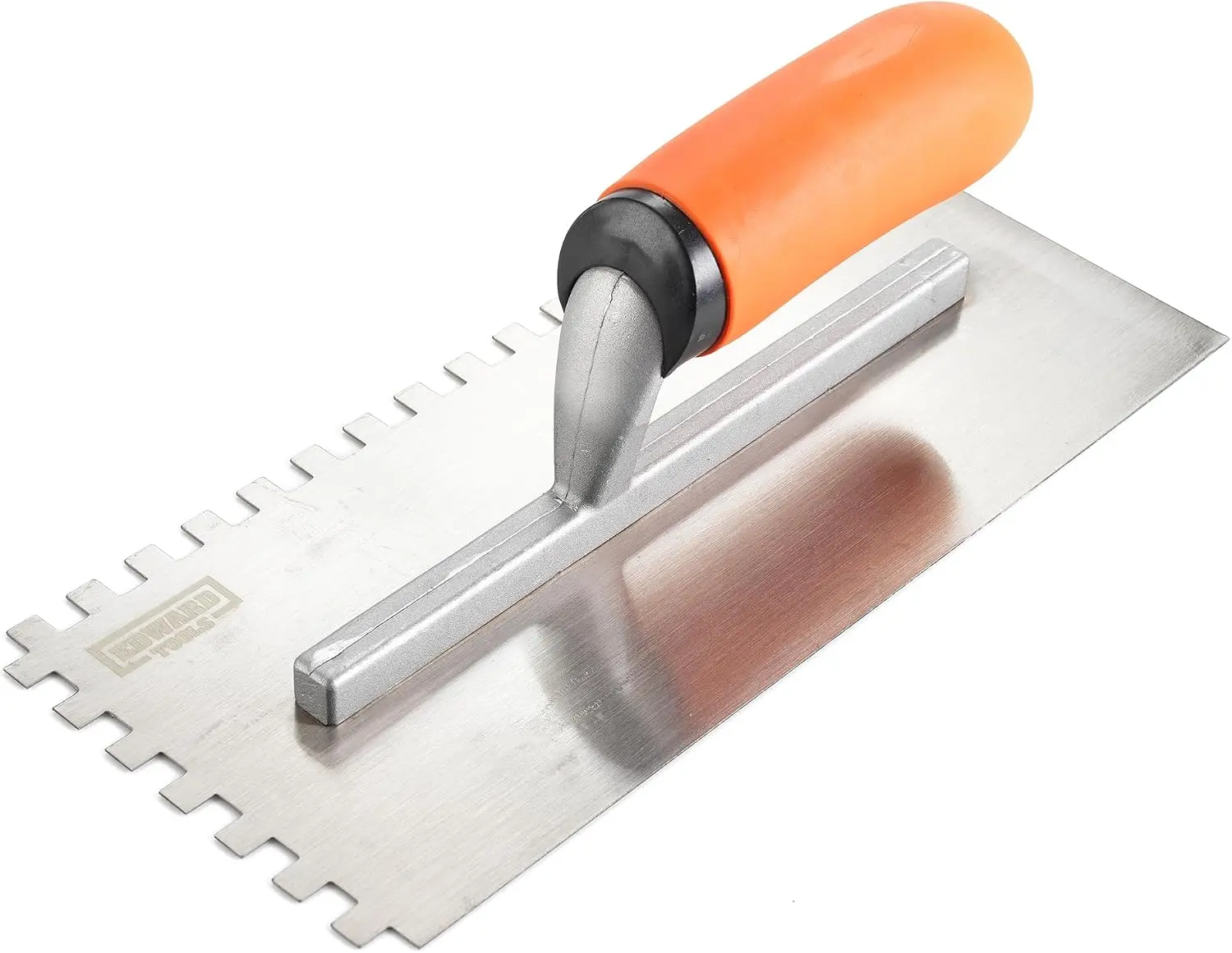 Squared Notch Tile and Flooring Trowel - 1/4” X 1/4” X 1/4” Pro Grade Stainless Steel Trowel - Ergonomic Rubber Grip Comfort Handle - Spread Evenly Thinset/Mastic - 11” x 4 3/4” Blade